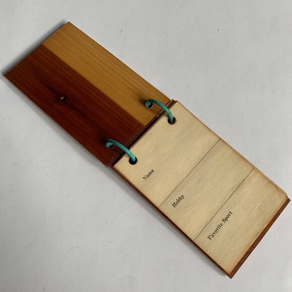 Vintage 1940s? Wooden Autograph Book with Paper Inserts Unused - Picture 2 of 5